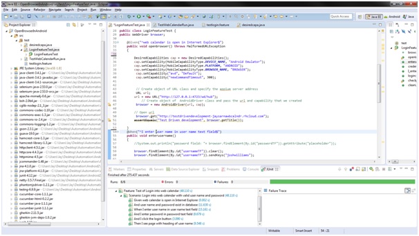 Using 

Cucumber to drive selenium automation on mobile